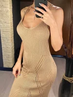 Robe Maille Dorée Plage